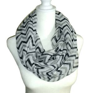 Gray Chevron Infinity Fashion Scarf
